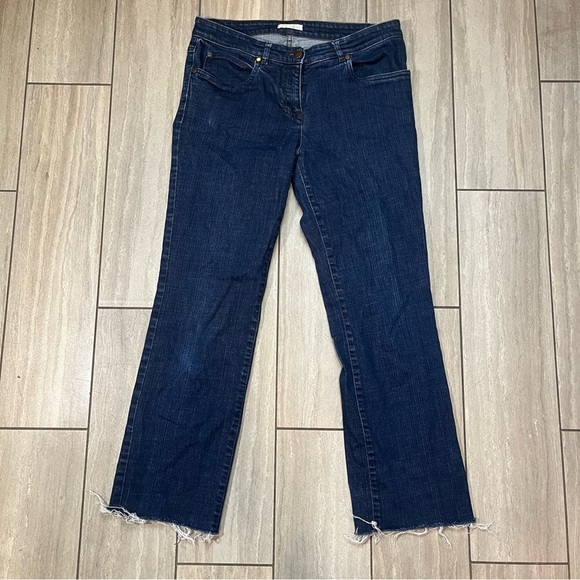 Eileen Fisher Denim - Eileen Fisher Womens Dark Wash Raw Hem Denim Jeans Size XS